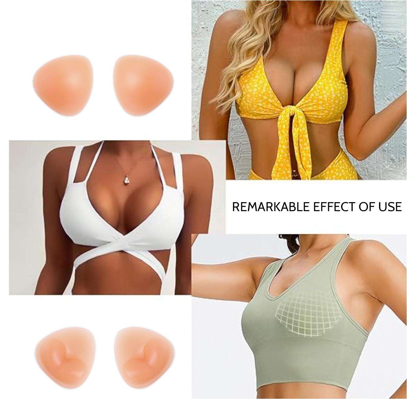 Waterproof Silicone Breast Inserts – Removable Push Up Shaper Pads for Swimwear & Sports Bras