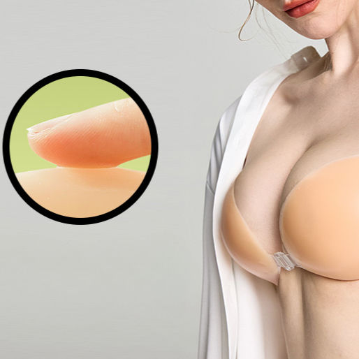 Invisible Silicone Wing Bra – Seamless Deep-V Push Up Pasties with Front Clasp