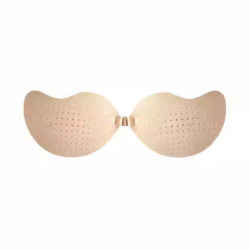Premium Breathable Mango Sticky Bra - Perforated Invisible Silicone Adhesive Push-Up Cups