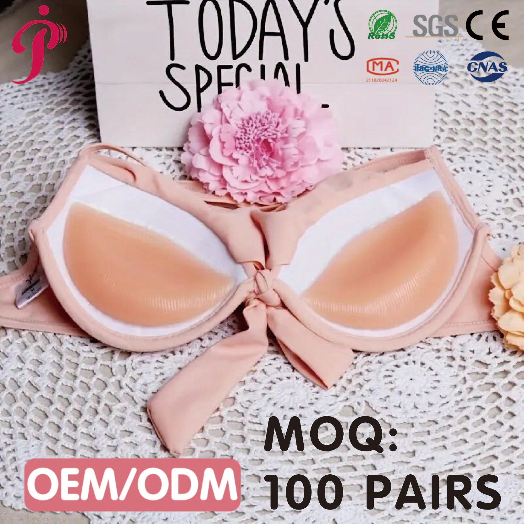 Premium Silicone Push-Up Bra Pads - Invisible Self-Adhesive Ox-Horn Bra Inserts