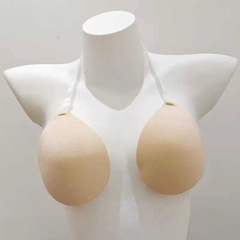 Premium Invisible Strapless Push-Up Bra - Backless Self-Adhesive Silicone Bra with Front Clasp