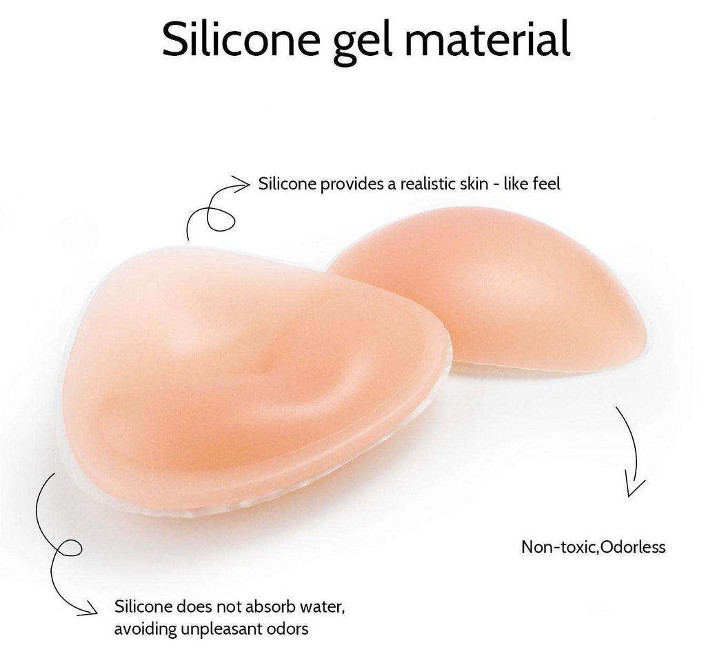 Waterproof Silicone Breast Inserts – Removable Push Up Shaper Pads for Swimwear & Sports Bras