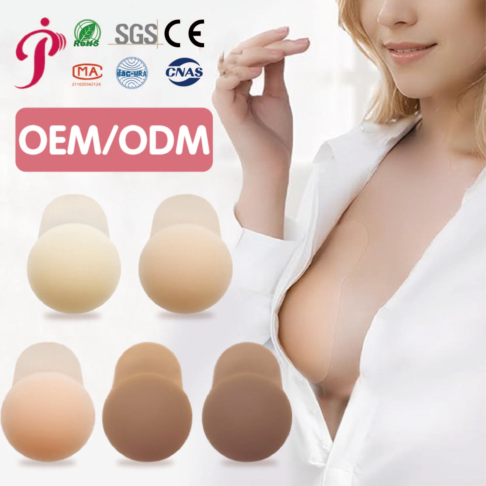 Premium Silicone Breast Lift Pasties - Invisible Adhesive Nipple Covers with Lifting Tabs