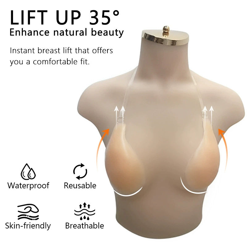 Silicone Lift-Up Strapless Teardrop Cups