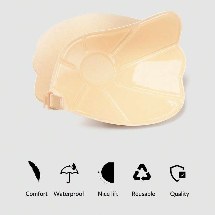 Fabric-Covered — Wing-Style Straps — Push-Up Adhesive Bra