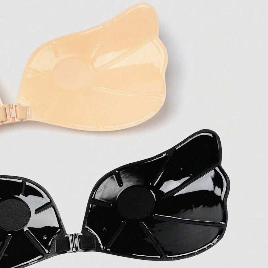 Fabric-Covered — Wing-Style Straps — Push-Up Adhesive Bra